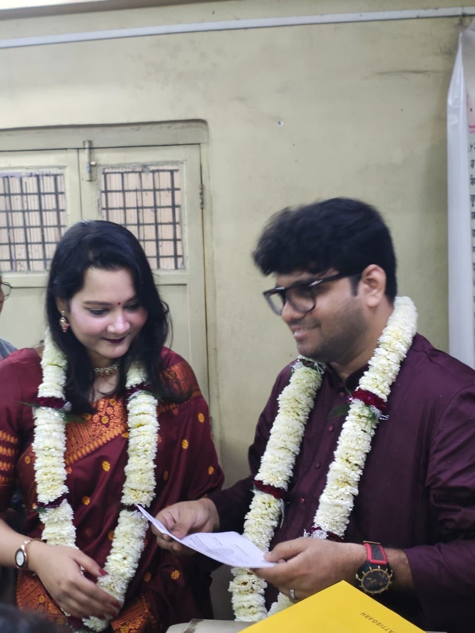 Zinia and Misbahul during a ceremonial moment